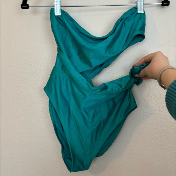 Zimmermann Teal Side Tie One Piece, size 4, $310 - Picture 4 of 10